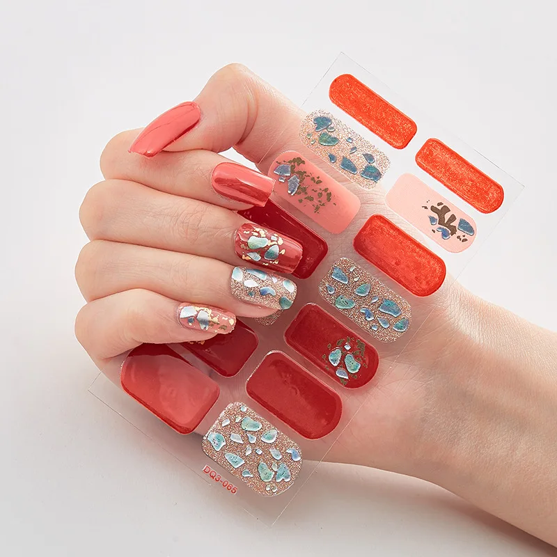 

Наклейки для дизайна ногтей, наклейки с полным покрытием для маникюра, самоклеящиеся наклейки для женщин, 3D позолоченные лазерные Декоративные наклейки для ногтей