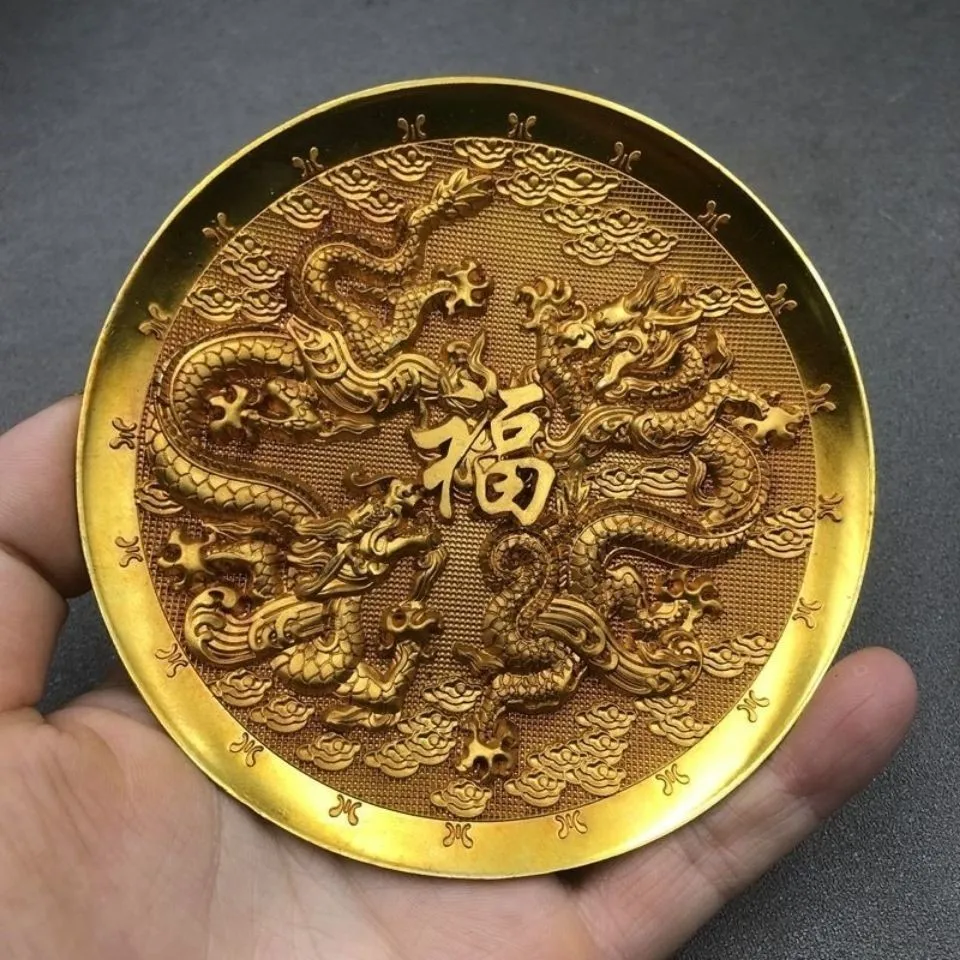 Подставки Fuzi изоляционный коврик позолоченная тарелка Shuanglong с кронштейном для