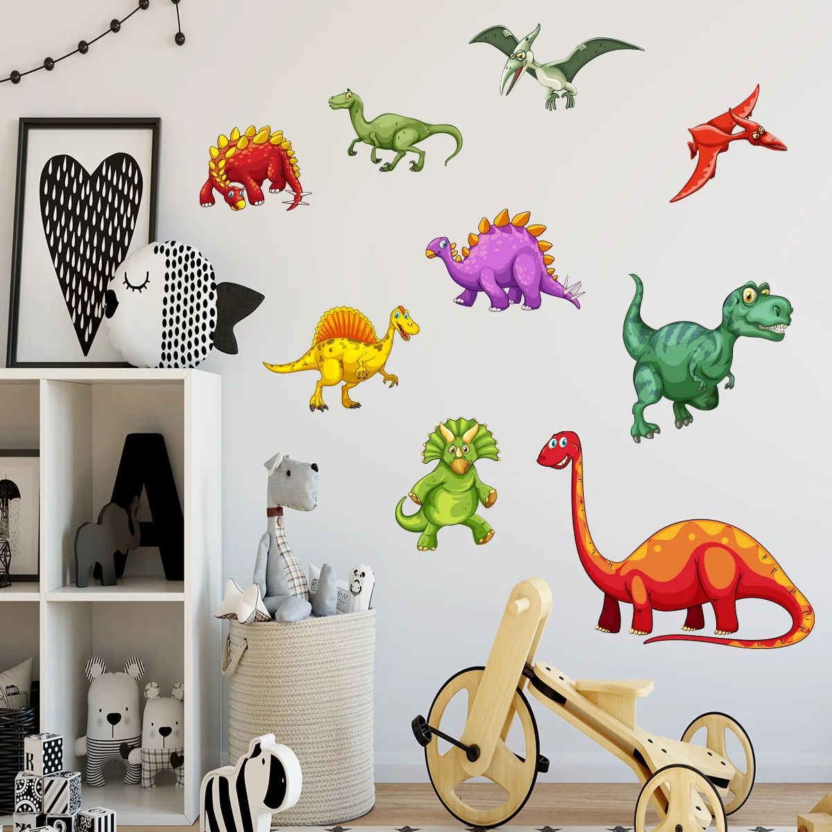 

Ccartoon Dinosaur Animal Wall Stickers Bedroom Living Room Children's Room Kindergarten Decorative Stickers
