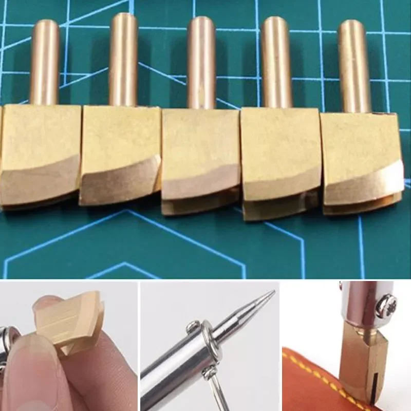 

Brass Solder Soldering Iron Tip To Burn The Edge Leather Craft Press Edge Sealing Machine Line Pyrography Tool