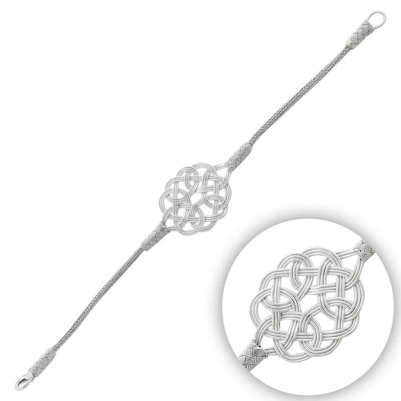 

Silver 925 Sterling Kazaziye Hand Knitting Bracelet