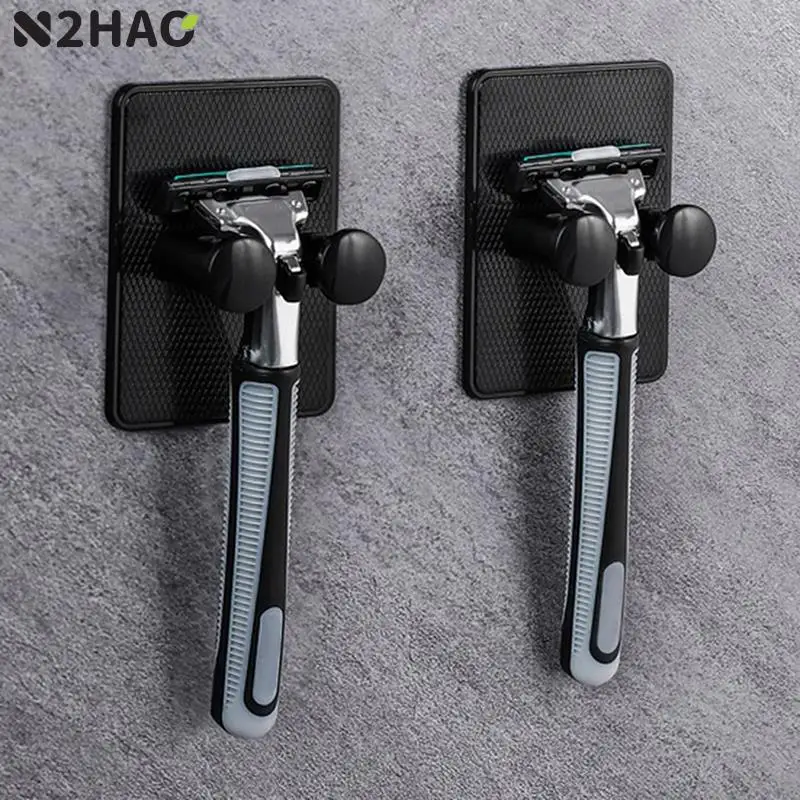 

1pc Waterproof Self-adhesive Rack Wall-mounted Shaver Rack Multifunctional Razor Hanger Shelf Shaver Organizer Bathroom Supplies