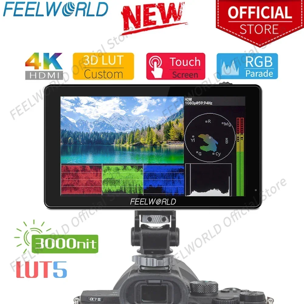 FEELWORLD LUT5 5 5-дюймовый сверхвысокий яркий 3000 нит 4K HDMI входной экран DSLR камера