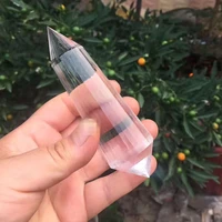 24 sided natural clear double terminated vogel inspired crystal quartz point arrow wand mineral specimen healing