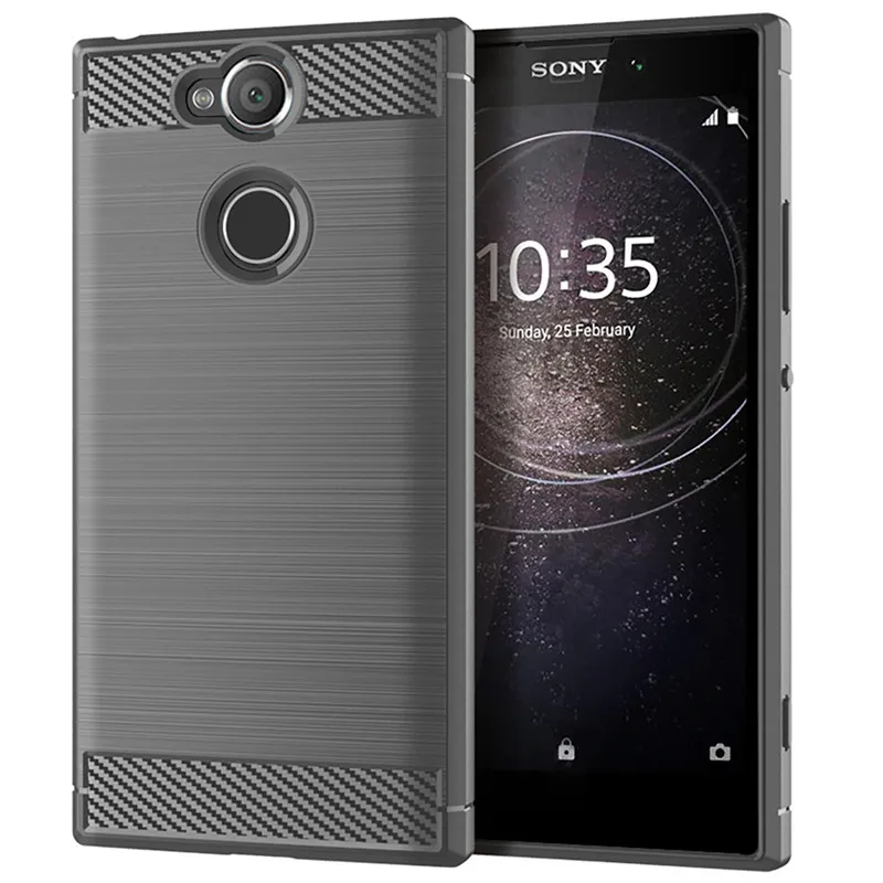 Роскошный чехол из углеродного волокна для Sony Xperia XA2 полностью Защитный Мягкий