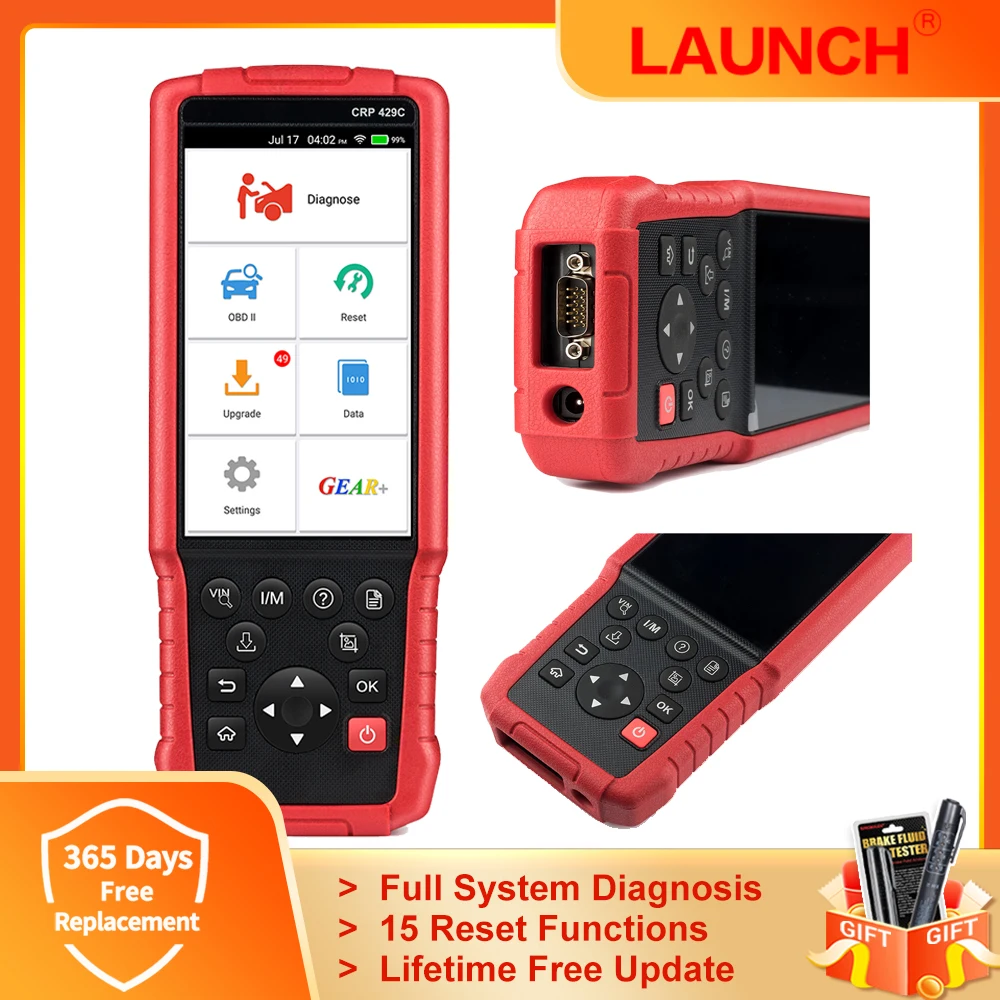 LAUNCH CRP429C OBD2 сканер полная система диагностический инструмент сброс масла TPMS сброс ABS IMMO EPB BMS SAS DPF TPS автоматический диагностический инструмент