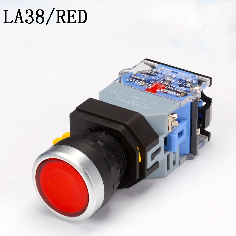 

Переключатель LA38 22 мм красный зеленый