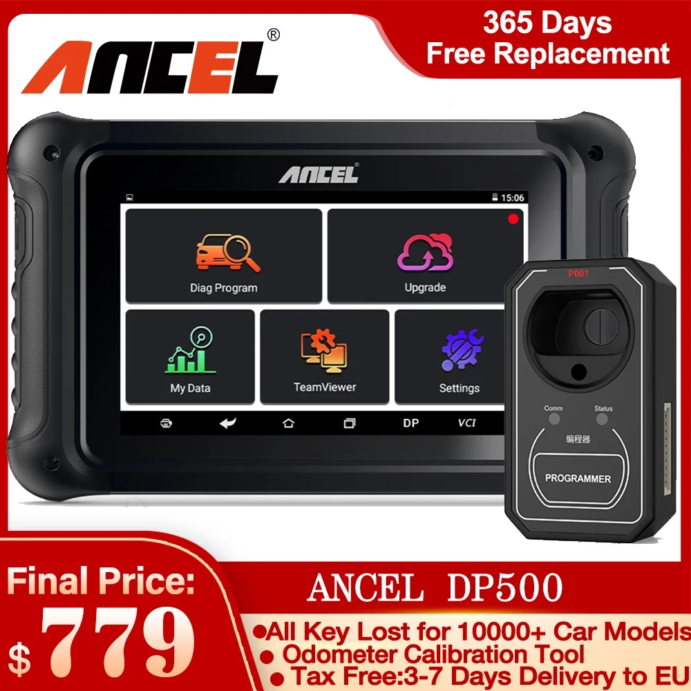 

Программатор ключа ANCEL DP500, OBD2, автомобильный диагностический инструмент Odo-meter, инструмент для настройки масла DPF EPB ABS, инжектор для сброса, а...