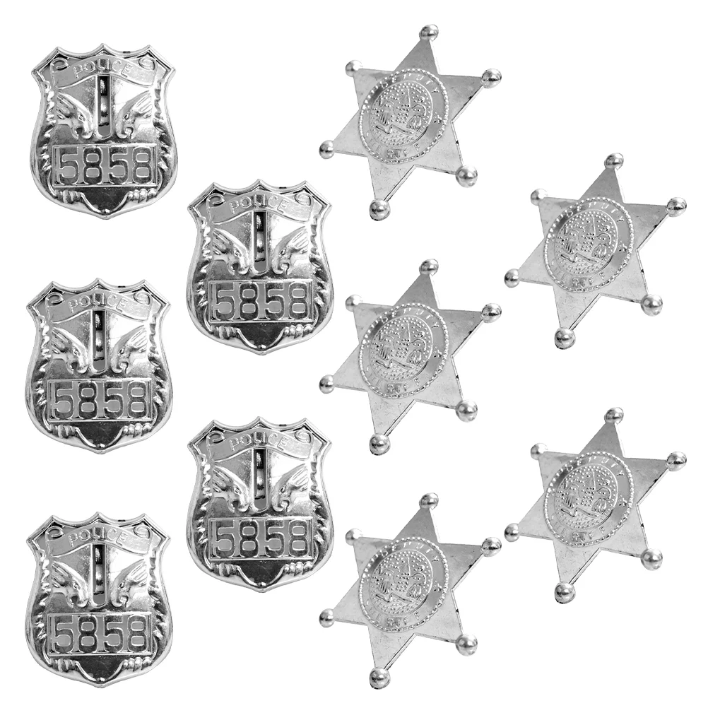 20 шт. полицейский значок игрушка для косплея шестиугольная звезда аксессуары