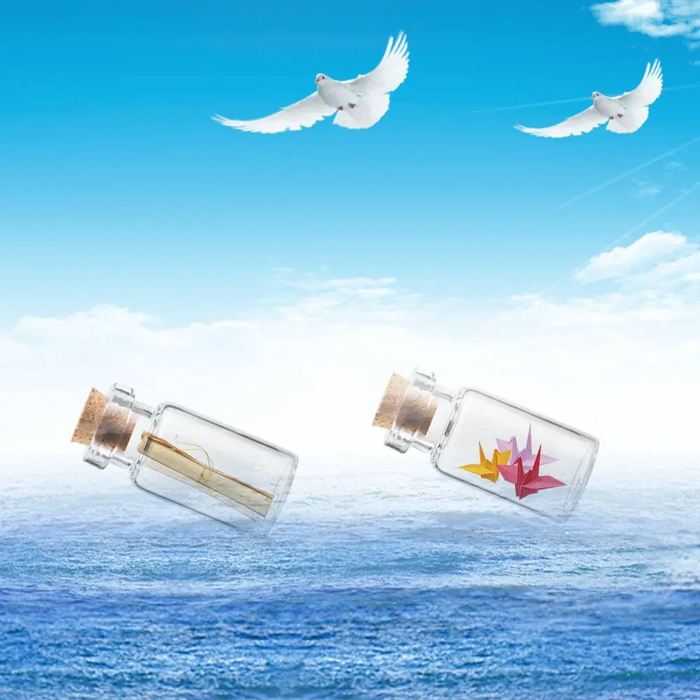 Стеклянная бутылка пустые мини-контейнеры для желаний стеклянная с пробкой