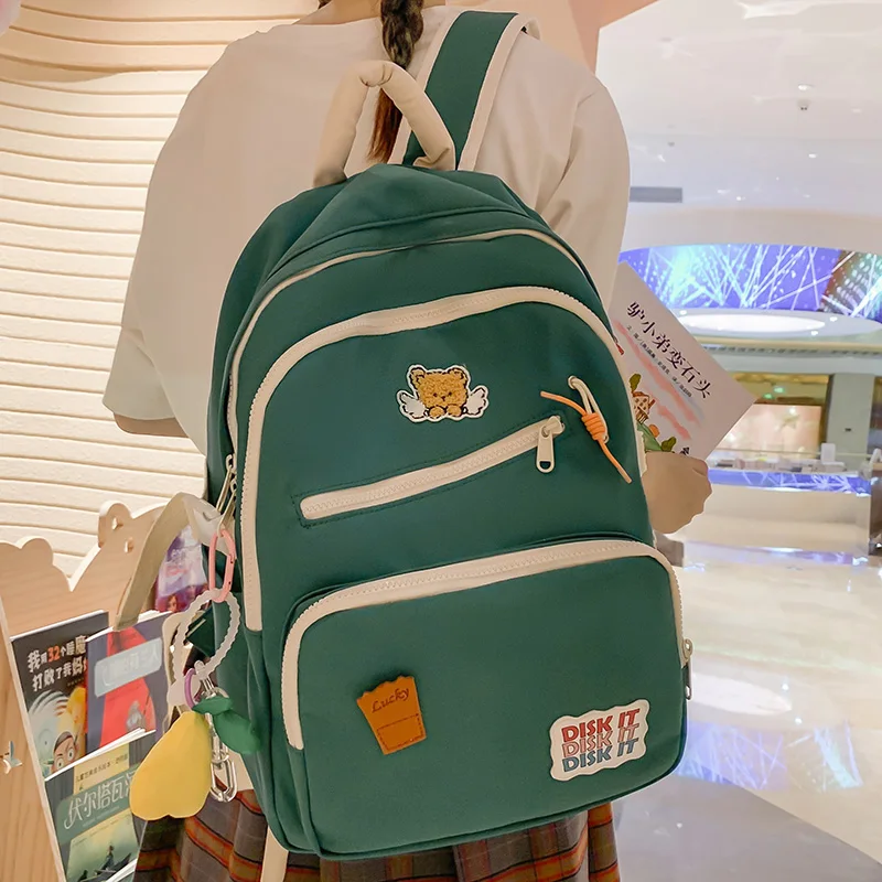 

Дорожный рюкзак для книг для девушек, Модный женский рюкзак для ноутбука и колледжа, модная женская нейлоновая школьная сумка, Женская клетчатая Студенческая сумка в стиле Харадзюку