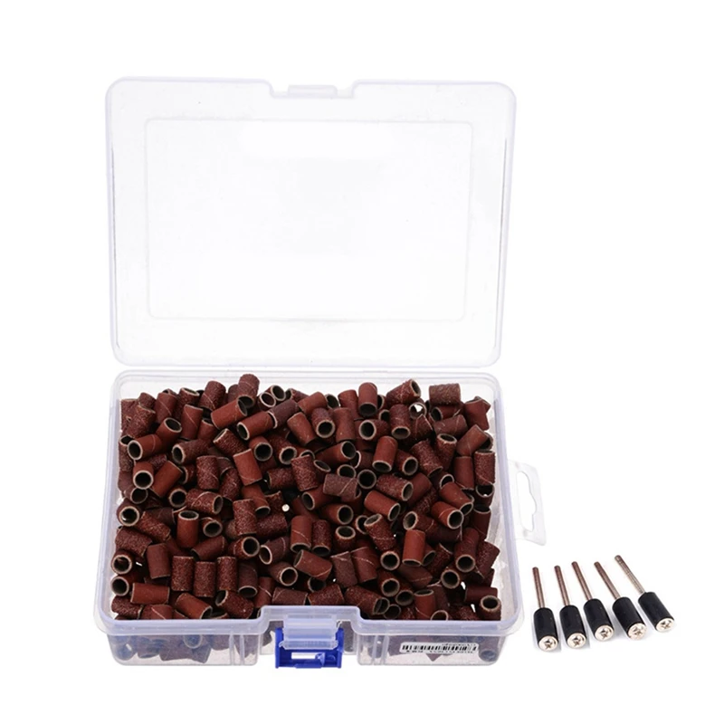

485Pcs Sanding Bands Drum Sleeve 60-600Grit 5 Mandrel For Dremel Rotary Tool Kit, Sanding Bands Drum Sleeve Mandrel
