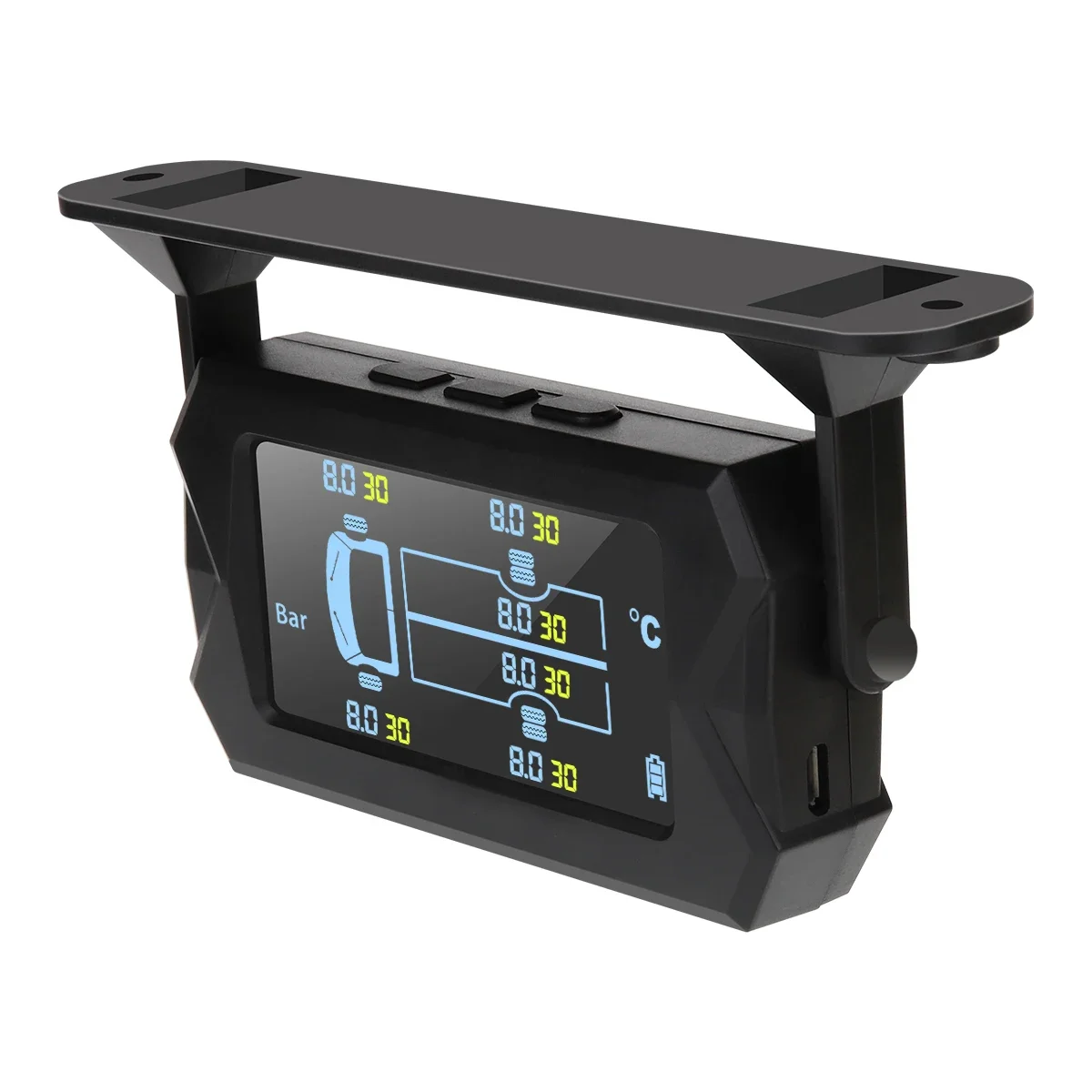 0-8 0-16 бар 116 217 PSI Большой экран 180 градусов Регулируемый 6 колес Грузовик TPMS Система