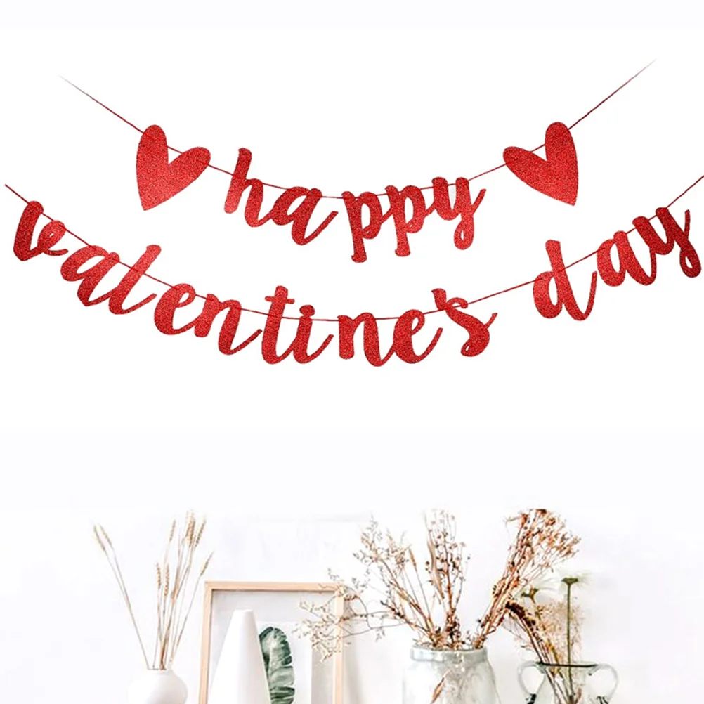 

1pc Shinny Sequin Dating Valentine’s Day Party Paper Banner Hanging Ornament