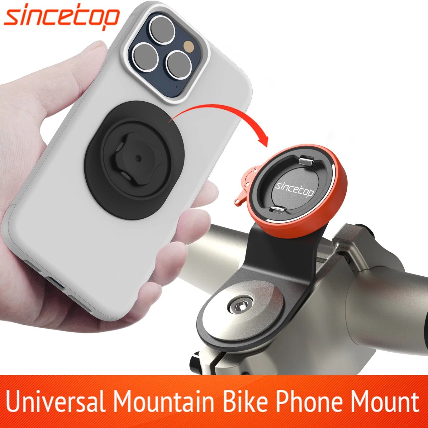 Bike Phone Holder,Bicycle Stem CellPhone Mount,Universal Aluminum MTB Road Bike Cycling Phone Clamp,Quick Attach/Detach,Lock