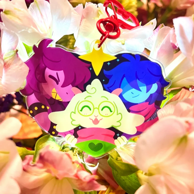Фото Акриловый брелок Deltarune Fun Gang с Крисом, Сьюзи, Ральзеи, двусторонний, с персонажами игры, подвеска для сумки, украшение, подарок для фанатов №2