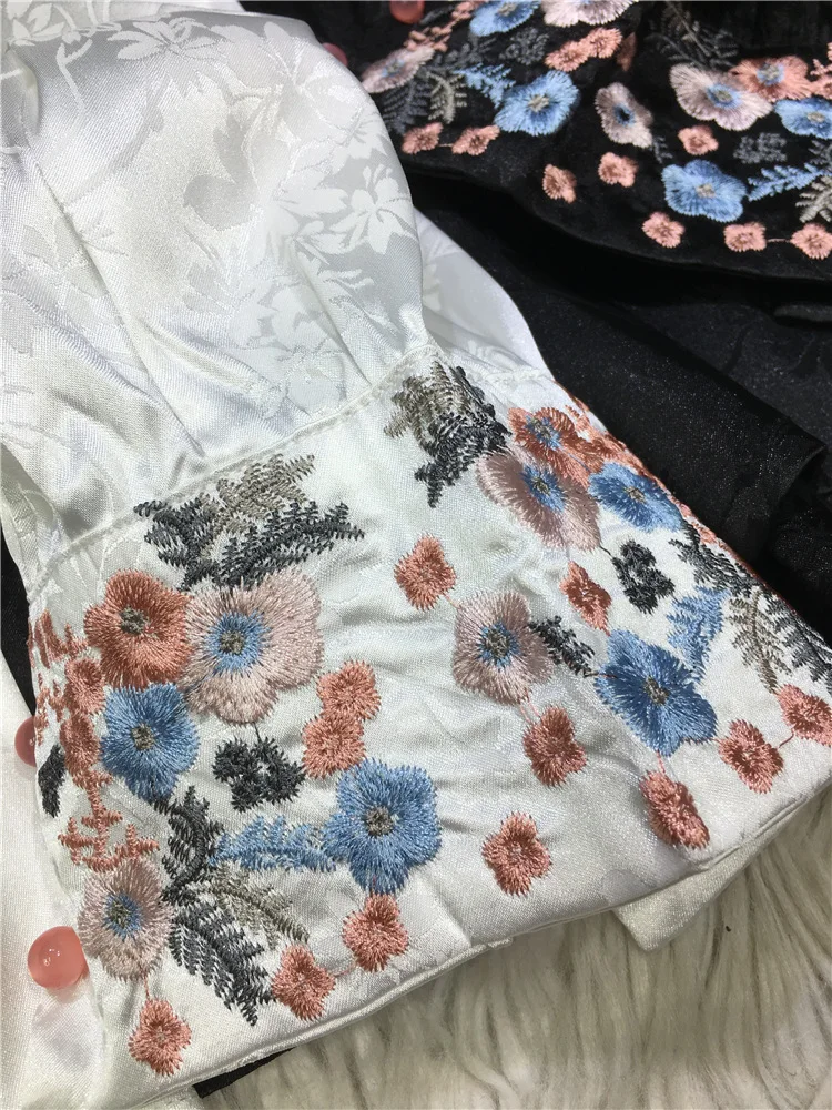 Блузка женская с длинным рукавом и воротником-стойкой в китайском стиле