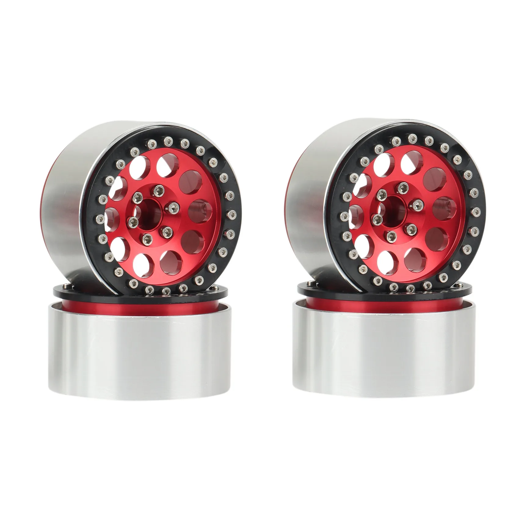 

4PCS Metal 2.2 Beadlock Wheel Hub Rim for 1/10 RC Crawler Axial SCX10 RR10 Wraith 90056 90048 Traxxas TRX4 TRX-6,1