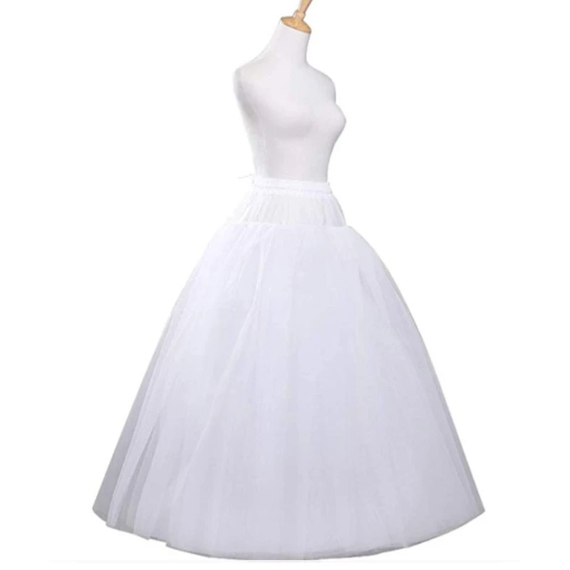 

White 4 Layers Hoopless Petticoat Crinoline Underskirt Slips Wedding Accessories