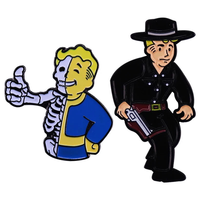 

Classic Games Cowboy BIG IRON New Vegas Brooch Enamel Pin Brooches Metal Badges Lapel Pins Denim Jacket Jewelry Accessories