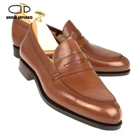 uncle saviano penny loafers dress men shoes formal fashion party luxury designer genuine leather business shoes for men original