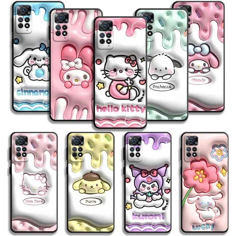 Candy Hello Kitty Kuromi 3D Vision Case For Xiaomi Redmi Note 12 11T 11S 11 10 8 Pro 9 9S 9T 8T for Mi 10 8 9A 9C 10C 12C K40