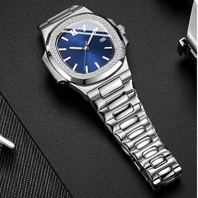 High end watch band for Baida Nautilus 5711/1A010 solid stainless steel watch belt accessories convex interface 25*13mm