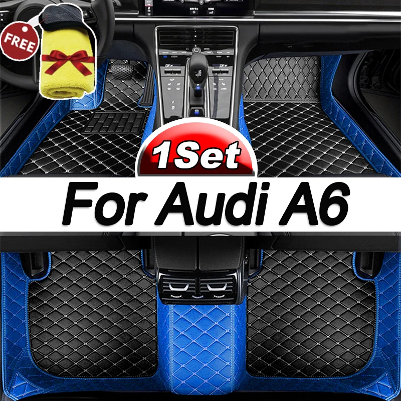 

Car Floor Mats For Audi A6 C6 4F C7 4G Avant Wagon 2007~2018 Luxury Leather Mat Anti Dirt Pad Durable Carpet Car Accessories