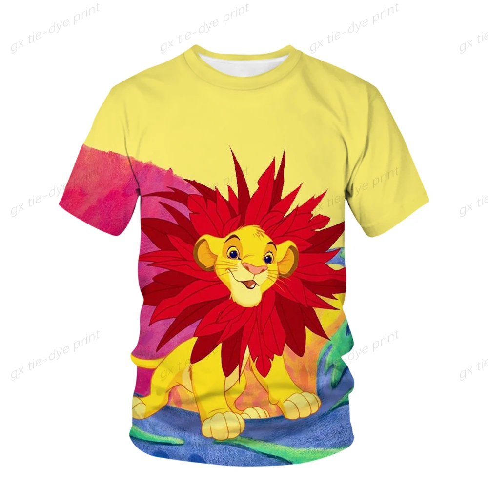 

Kawaiisimba and Nara Lion King printed 3D T-shirt women's casual loose Unisex T-shirt Harajuku tee summer girls boys T-shirt