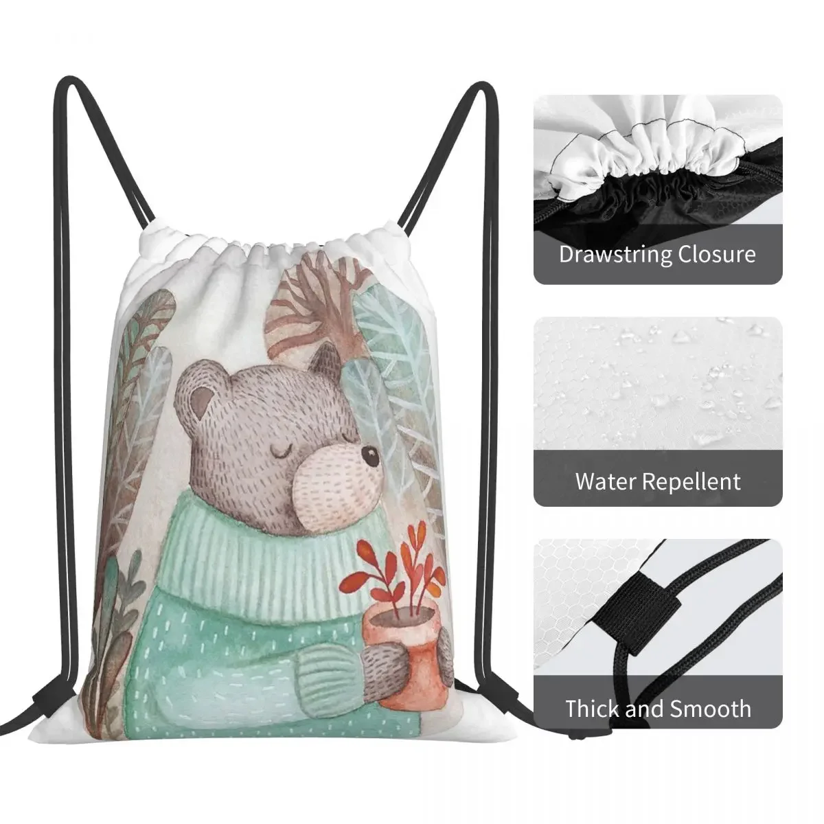 Рюкзаки Bear The Gardener многофункциональные портативные сумки на шнурке карманные для