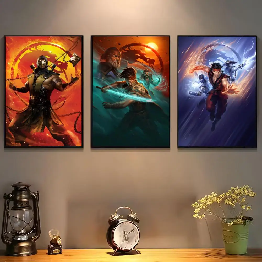 Фото Постер Mortal Kombat, самоклеящаяся художественная водонепроницаемая бумажная наклейка, декор для кофейни, бара, комнаты, стены №1