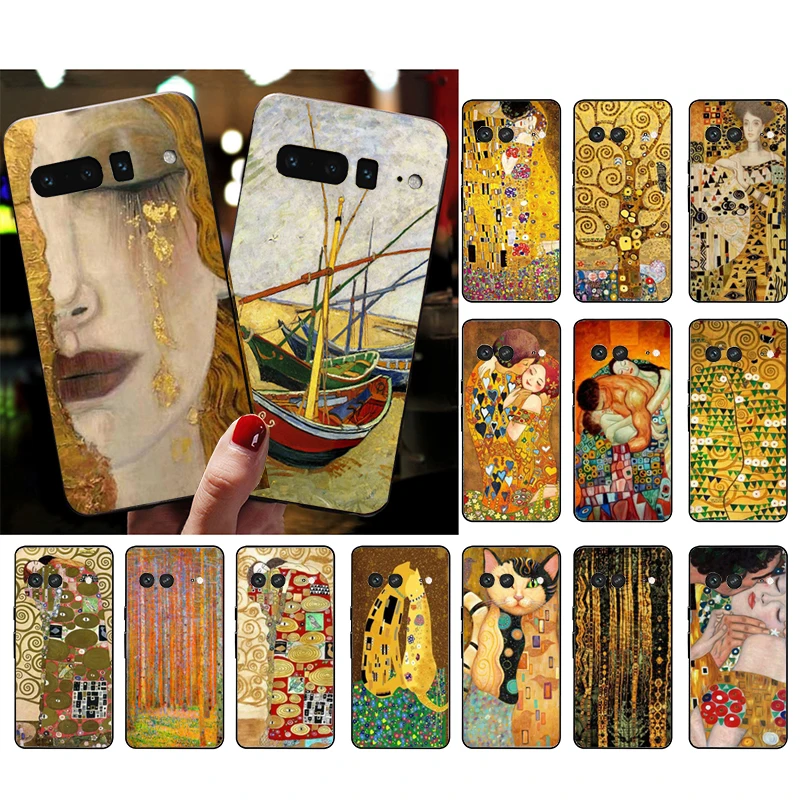 

Kiss Gustav Klimt Golden Tears Phone Case for Google Pixel 7 Pro 7 6A 6 Pro 5A 4A 3A Pixel 4 XL Pixel 5 6 4 3 XL 3A XL 2 XL Case