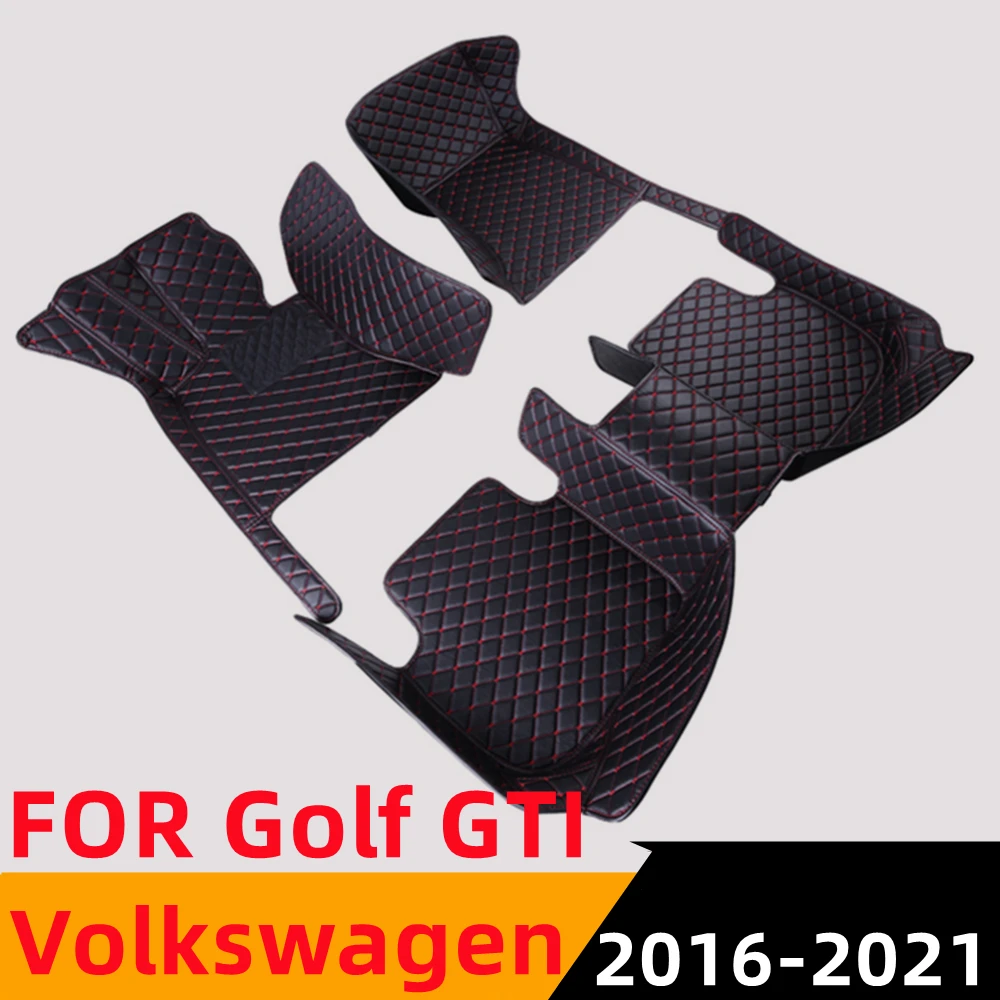 

Sinjayer Waterproof Leather Custom Fit Car Floor Mats Front & Rear FloorLiner Auto Carpet For Volkswagen VW Golf GTI 2016-2021
