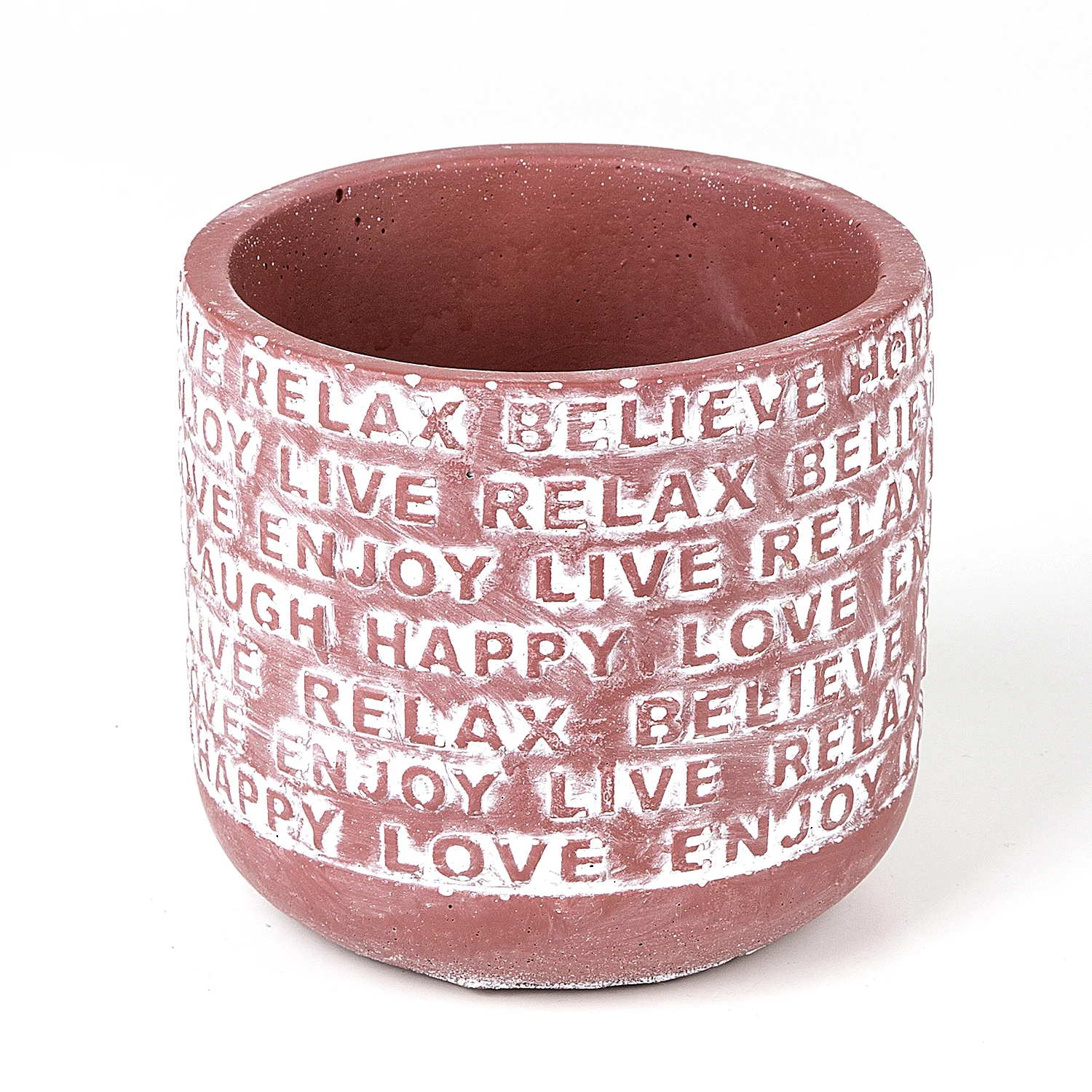 

Sonseries бетонный красный/белый цветочный горшок с узором для письма 15x13 см