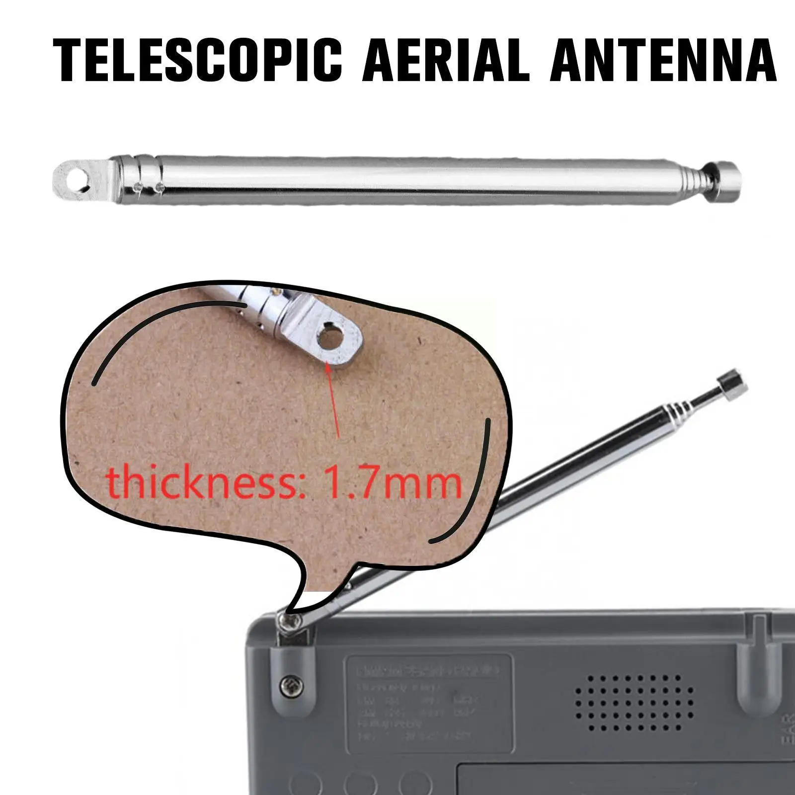 

1 Piece New 7 Section Replacement Telescopic Aerial Universal Antenna Length Am/fm 740mm Radio Dab Aerial Antenna Tv Telesc N0n7