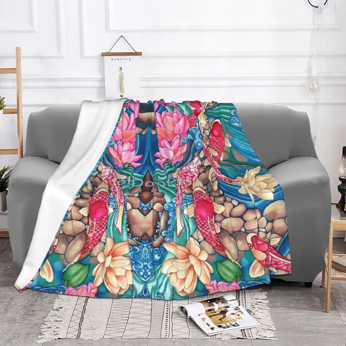 Всесезонное универсальное одеяло Koi Pond офисные подарки на Хэллоуин