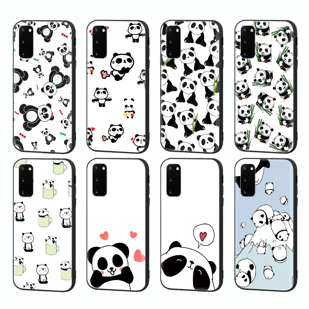 

Black Case for Huawei Y5P Y6 Y6S Y6P Y8S Y8P Y9 Y9A Y9S Prime Protected Cover ETS-15 Cute Panda Cartoon