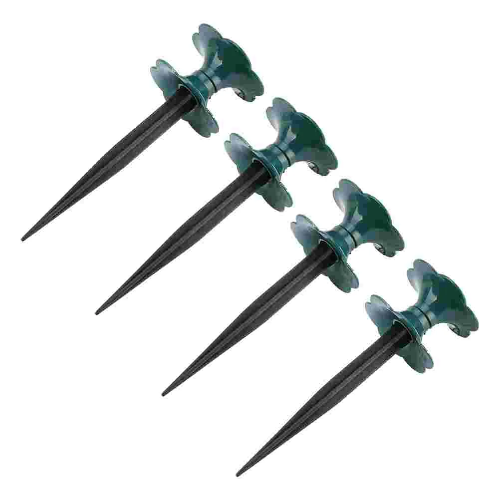 

4pcs Garden Hose Guide Spike Metal Stake Long Metal Spike for Protection Outdoor Greenhouse Green