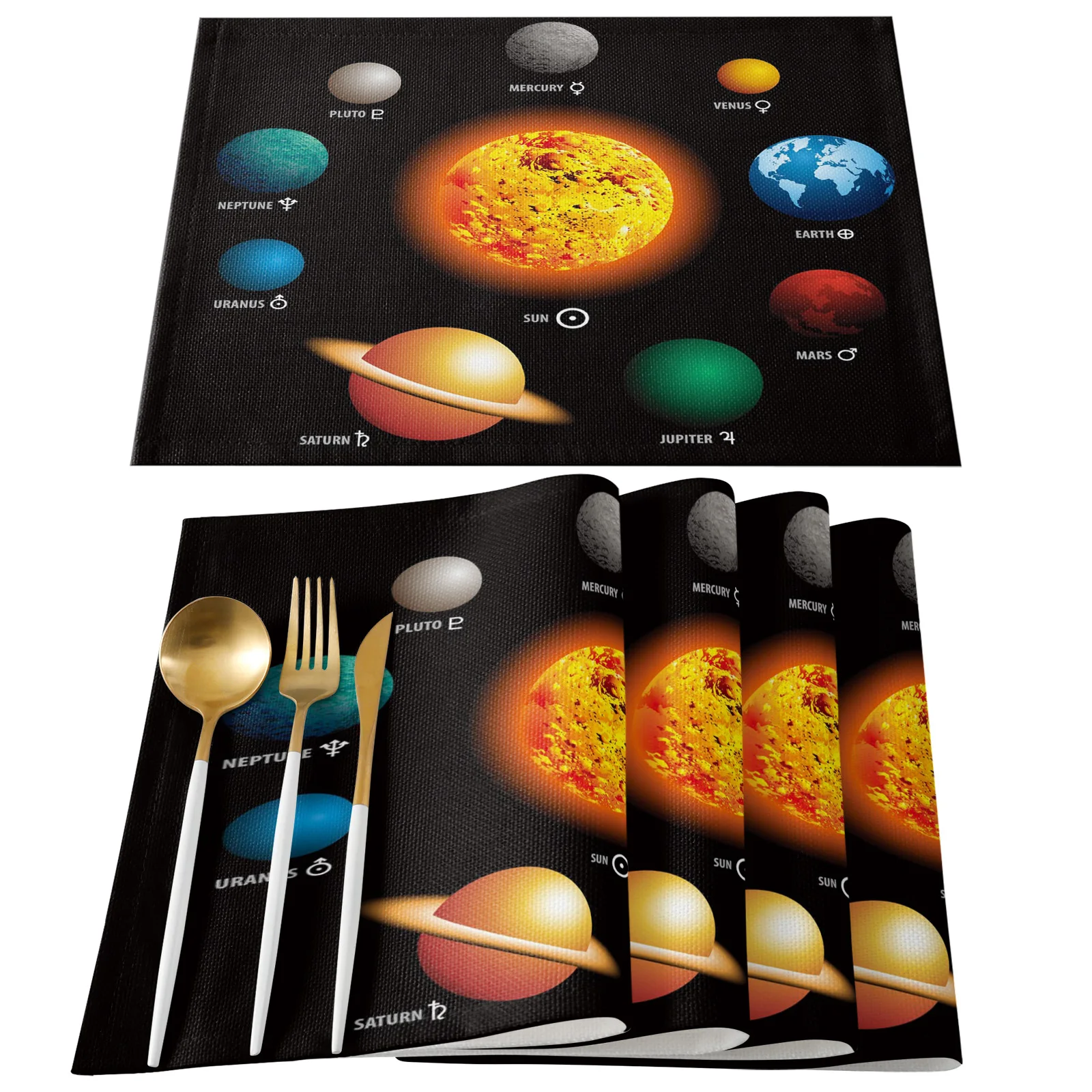 Planetary System Tablecloth Waterproof Dining Table Wedding Party Rectangular Home Textile Kitchen Decor |