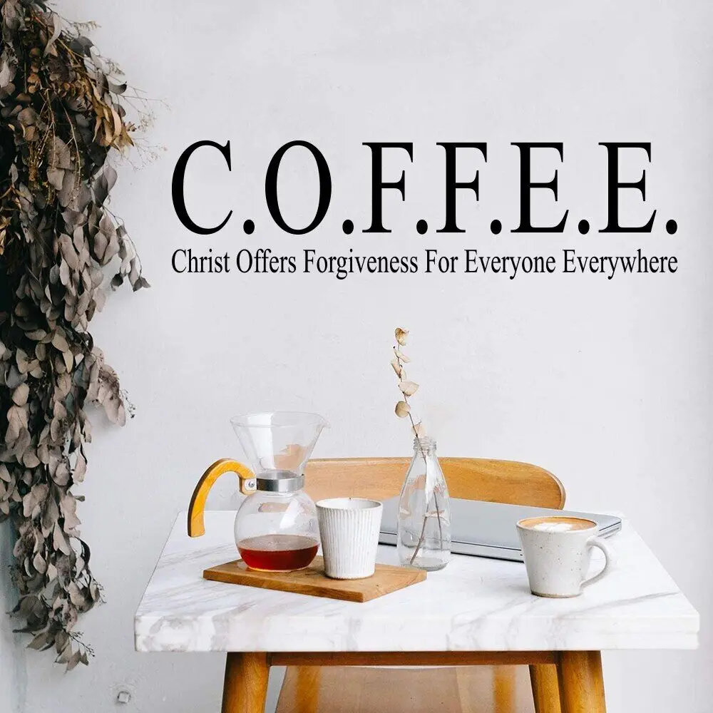 Современная Настенная Наклейка Coffee Христос предлагает прощение Библия стикеры