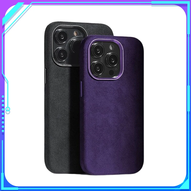 

Suede Leather Phone Cover iphone 12 13 14 Pro Max Case Magsafe Magnetic Wireless Charging Anti-Drop Iphone14 Pro Max Cellphone