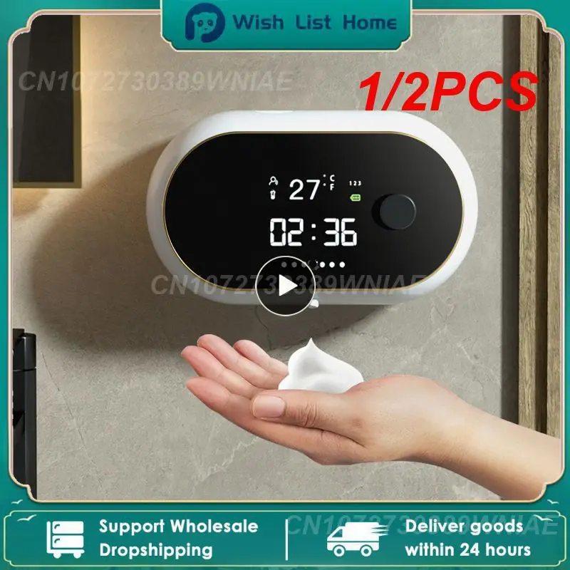 

1/2PCS Automatic Wall Hanging Foaming Soap Dispenser Contactless Sensor Charging Smart Foaming Machine Liquid Dispenser Hand