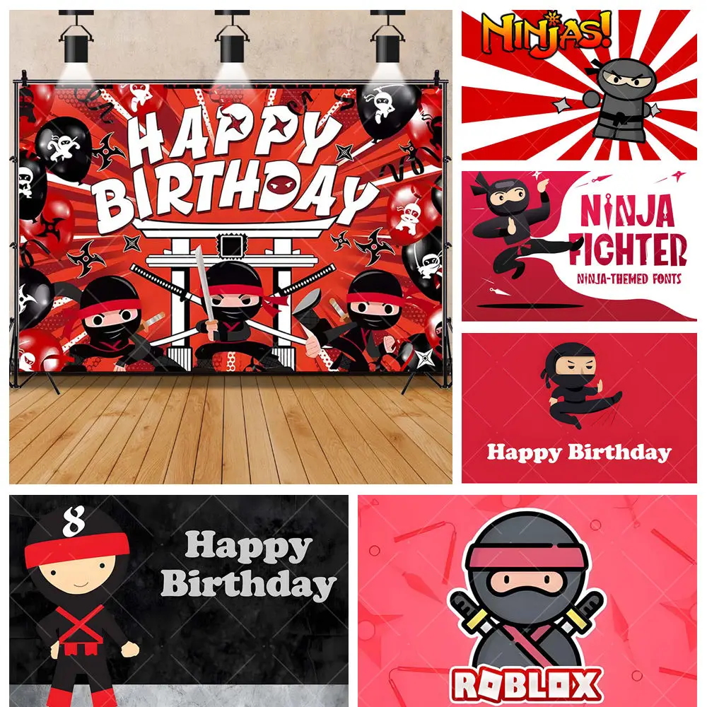 Фон для фотосъемки с изображением японского ниндзя размер в ассортименте