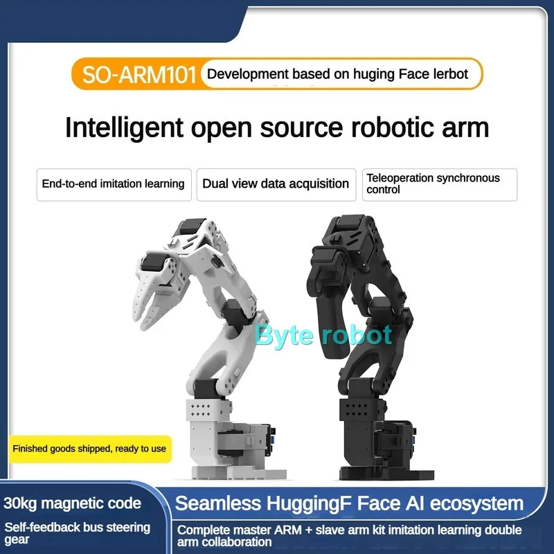 Фото Собранный 6-осевой роботизированный манипулятор SO-ARM101 с открытым исходным кодом, SO-101 LeRobot, программируемый робот с интеллектуальным визуальным распознаванием на базе ИИ. №2