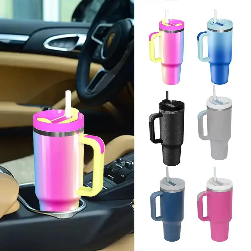 

40oz Mug With Lid And Straw Stainless Steel Vacuum Mug Tumblerr Keep Cold And Hot Leak Proof Travel Coffee Mug For Home Office