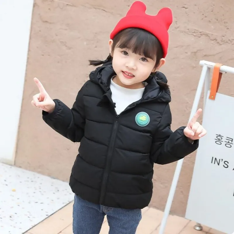 

Children Girls Hooded Jackets Autumn Winter Warm Outerwear Kids Baby Boys Coat Cartoon Crocodile Pattern Flash Clothes 2023 New