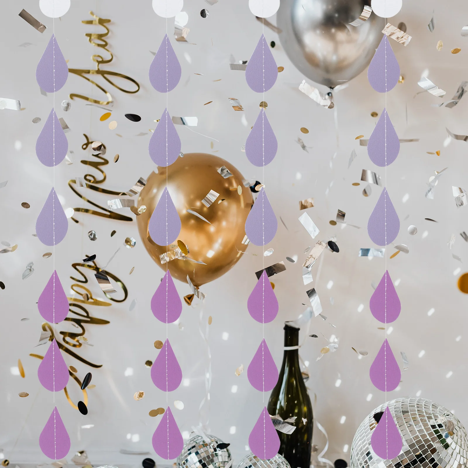 4-струнная капля дождя латте орнамент подвесная гирлянда макет для вечеринки