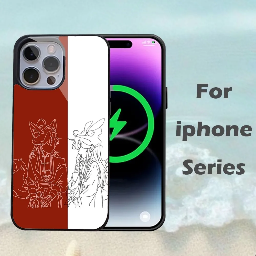 Hua Cheng Xie Llian Phone Case For IPhone 16 15 14 13 Pro Max 11 12 Mini Alex Mirror Magsafe Wireless Charging Cover