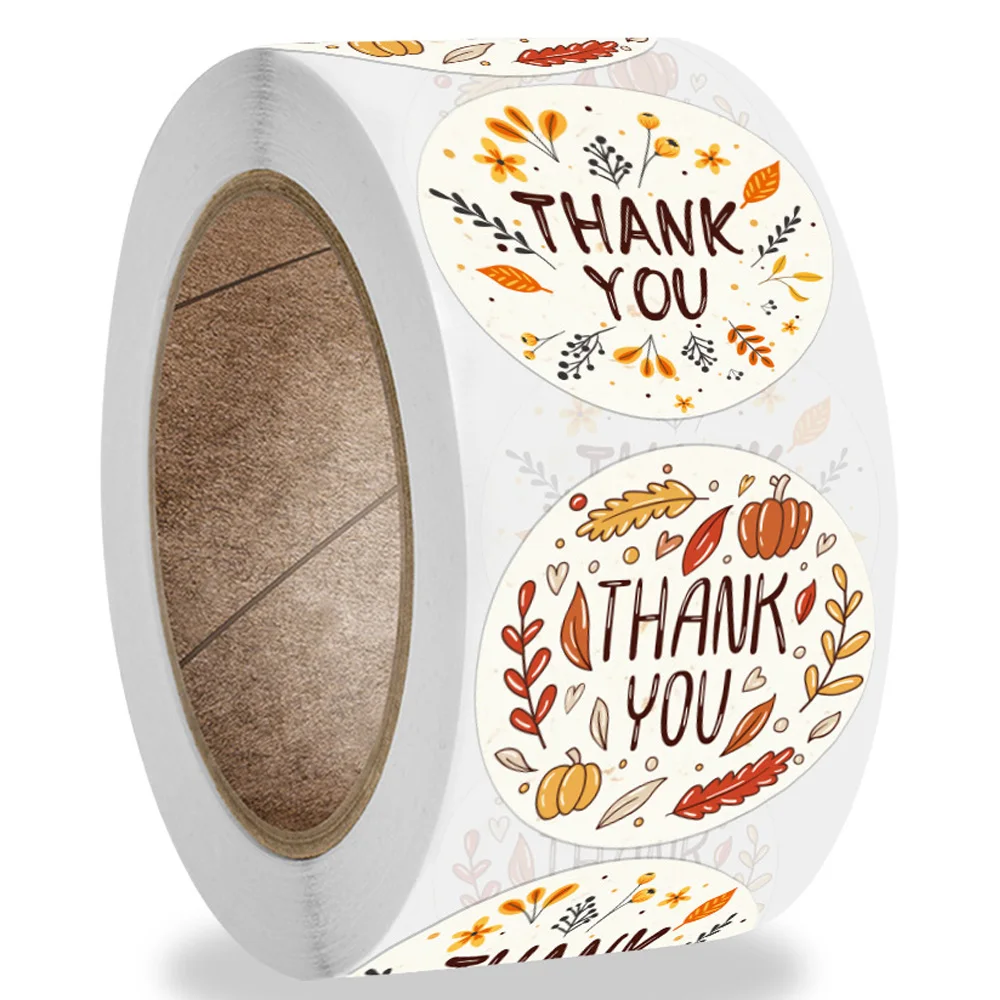 

100-500Pcs Plant Thank You Stickers Fleurs Pegatinas Flores Autocollants Sticker for DIY Gift Package Envelope Closing Decor