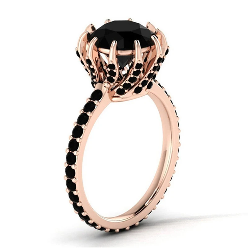 

2020 new rose gold garland suitable for Ladies Black CZ Stone fashion jewelry gift Dropshipping